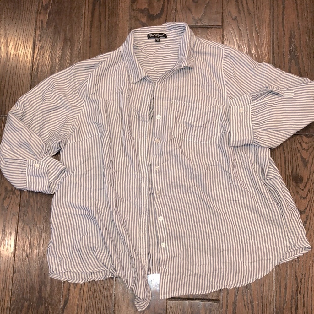 Velvet heart striped button down shirt size 1X